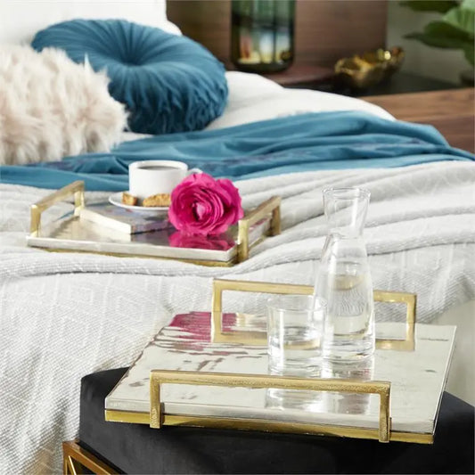 Silver and Gold Aluminum Glam Tray
