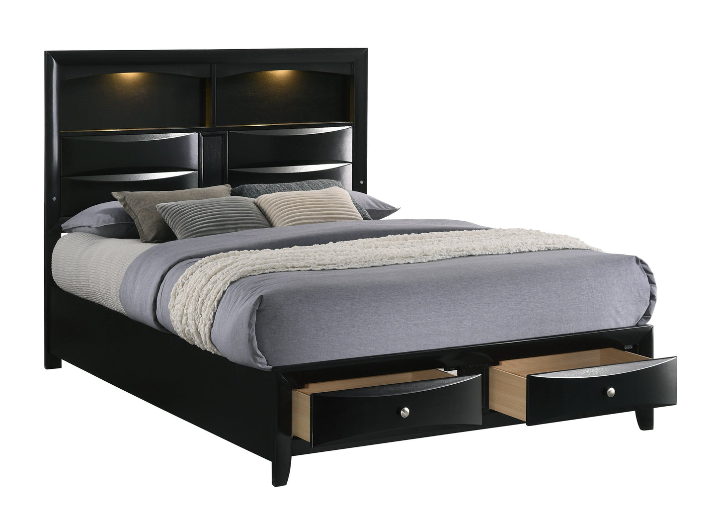 Fallon black LED storage Platform frame