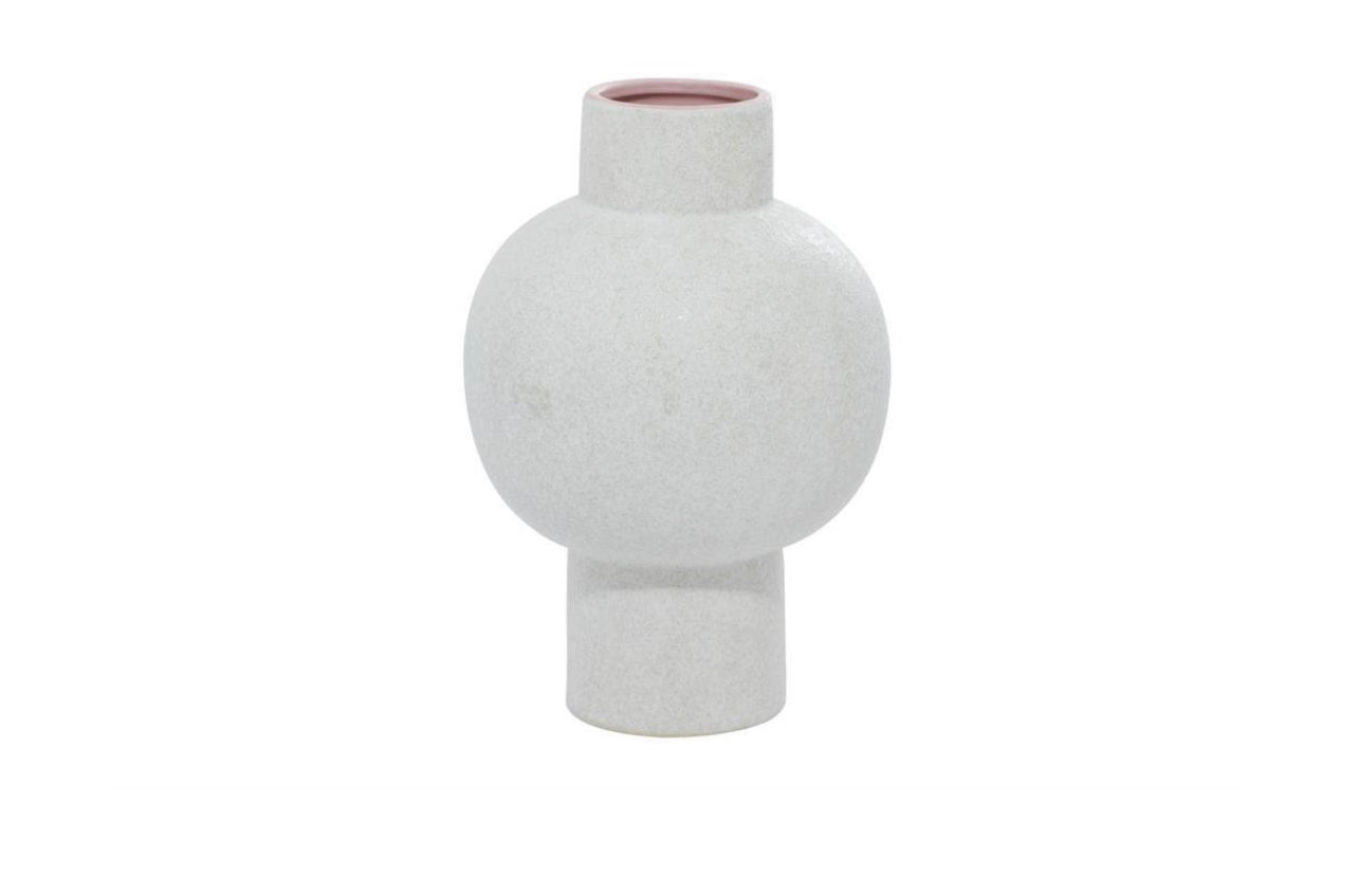 COSMOLIVING BY COSMOPOLITAN WHITE CERAMIC HANDMADE VASE