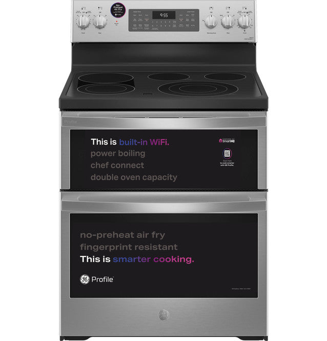 GE Profile™ 30" Smart Free-Standing Electric Double Oven Convection Range with No Preheat Air Fry