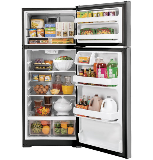 GE® ENERGY STAR® 16.6 Cu. Ft. Top-Freezer Refrigerator GTE17GSNRSS