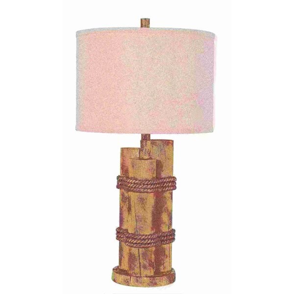 Wood Tone Pillars Table Lamp