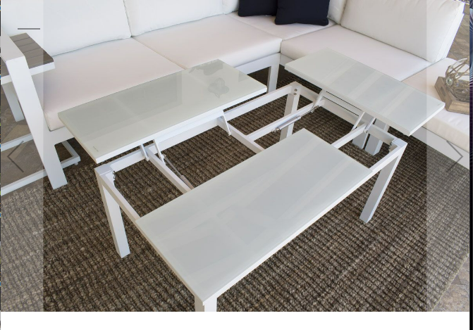 Panama Jack Sandcastle Aluminum White 5 Pc Sectional Set with Cushions