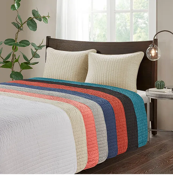 Madison Park Keaton Reversible Coverlet Set