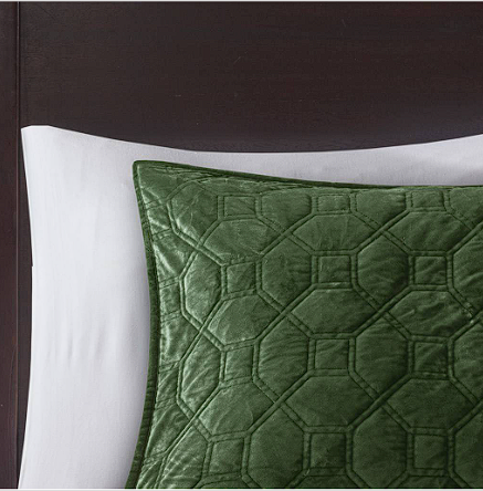 Madison Park 100% Polyester Faux Velvet Reversible Coverlet Set