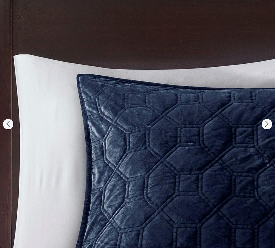 Madison Park 100% Polyester Faux Velvet Reversible Coverlet Set