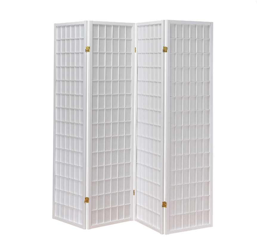 Roberto 4-Panel Folding Screen White