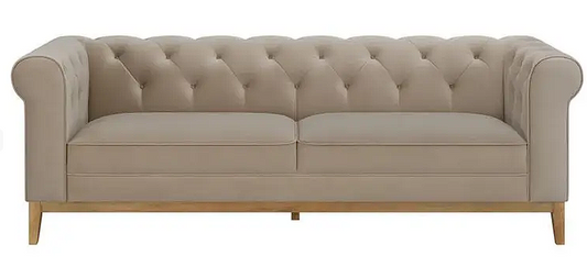 Sandrine Button Tufted Tuxedo Arms living room Camel