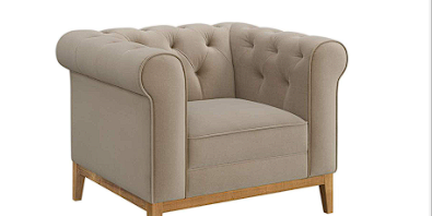 Sandrine Button Tufted Tuxedo Arms living room Camel