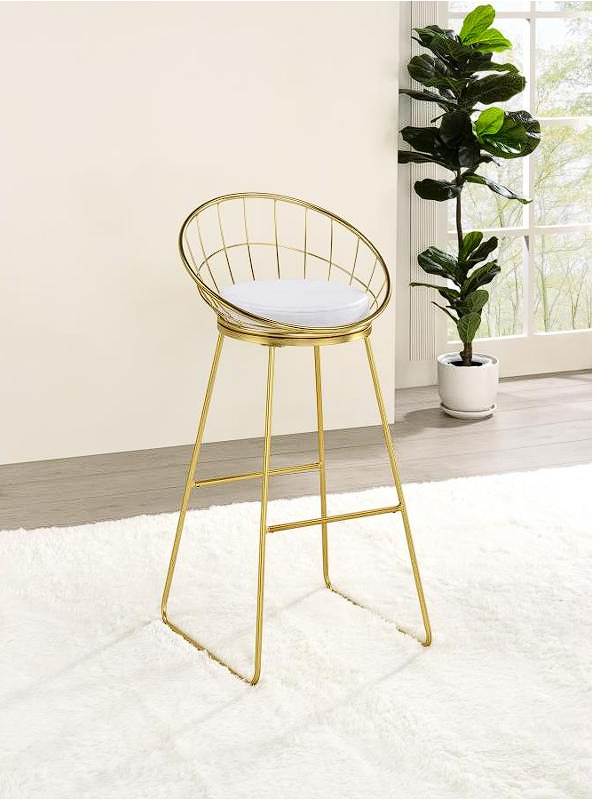 Glenbrook Padded Seat Bar Stools Gold