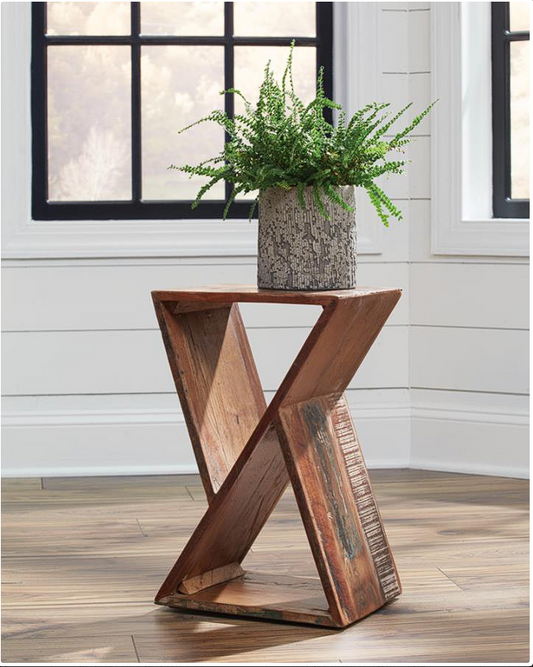Lily Geometric Accent Table Natural