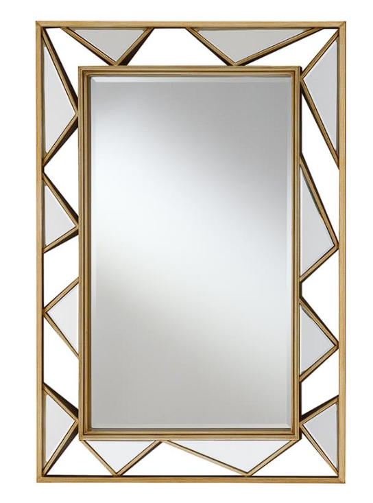 Rhonda Rectangular Geometric Wall Mirror Gold