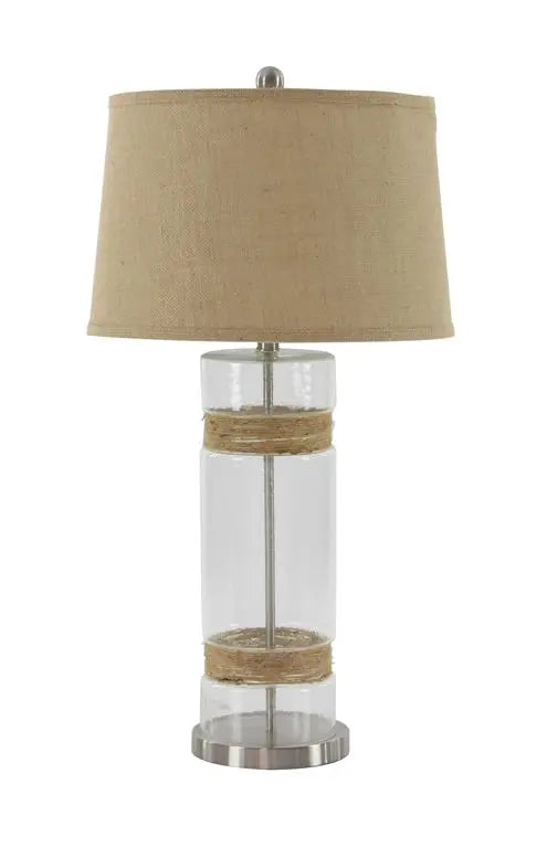 SILVER GLASS RUSTIC TABLE LAMP