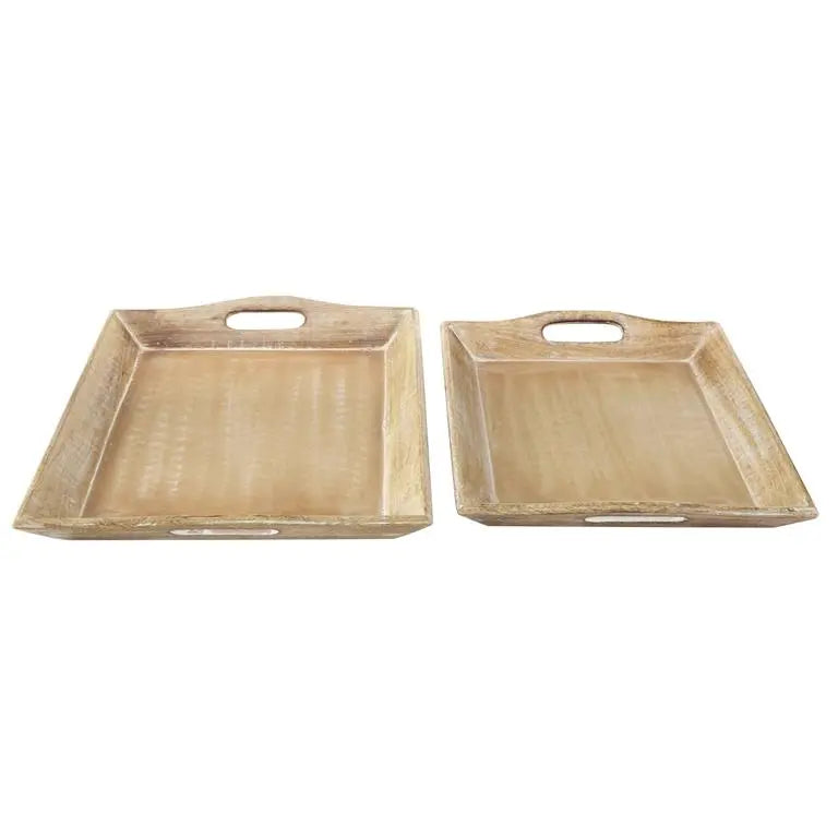 Brown Wood Traditional Tray