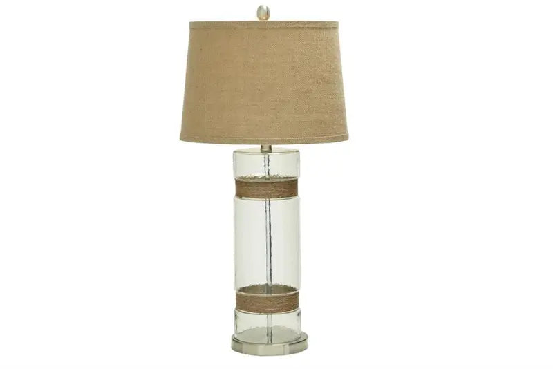 SILVER GLASS RUSTIC TABLE LAMP