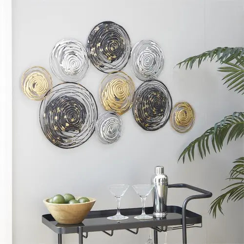 Gold Metal Contemporary Abstract Wall Decor