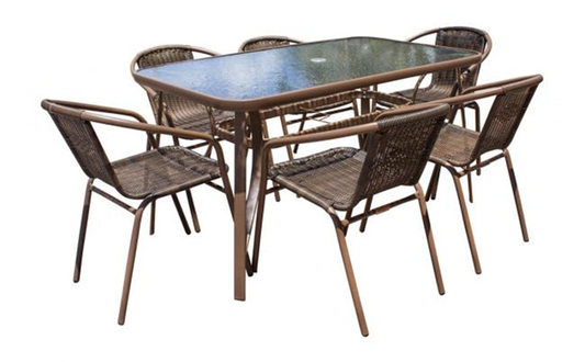 Panama Jack Café 7 PC Woven Dining Set