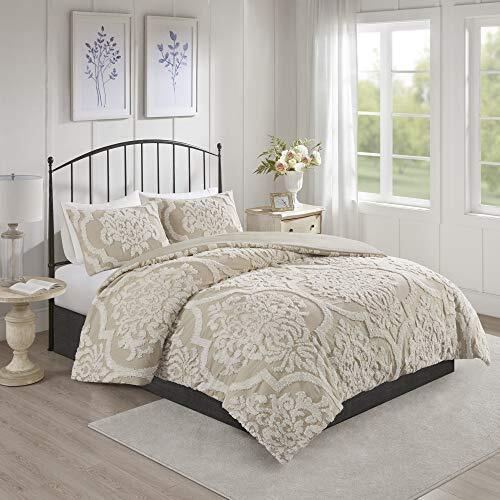Madison Park QUEEN Tufted Chenille Cotton Comforter All Season Bedding Set Matching...