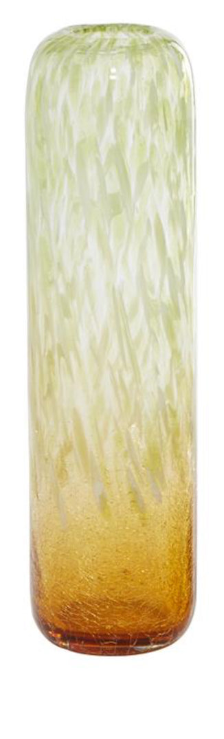GOLD GLASS HANDMADE BLOWN VASE WITH OMBRE EFFECT, SET OF 2 17", 14"H