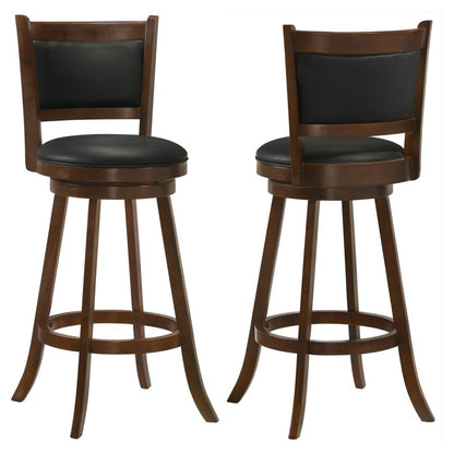 Broxton Upholstered Swivel Bar Stools Chestnut and Black