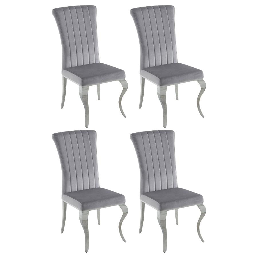 Betty Velvet Upholstered Dining Side Chair Grey