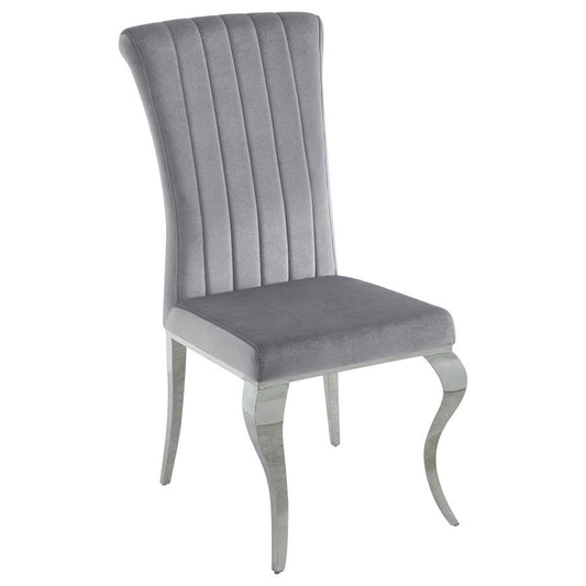 Betty Velvet Upholstered Dining Side Chair Grey