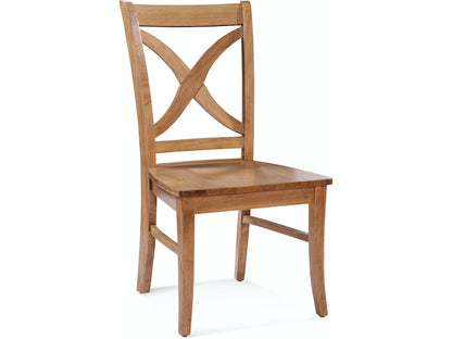 Hues Side Dining Chair with Wood Seat, Sea mist finish