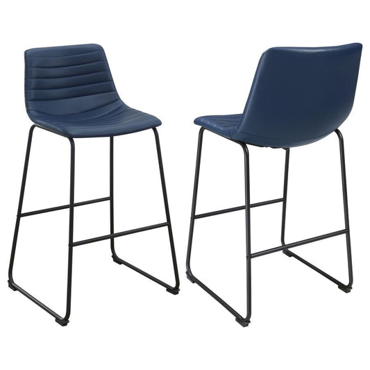 Zuni Faux Leather Upholstered Bar Chair Blue