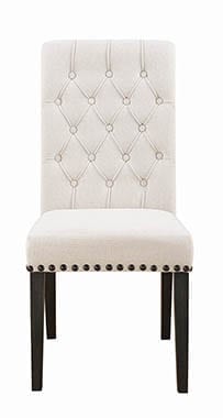 Alana Upholstered Side Chairs Beige And Smokey Black