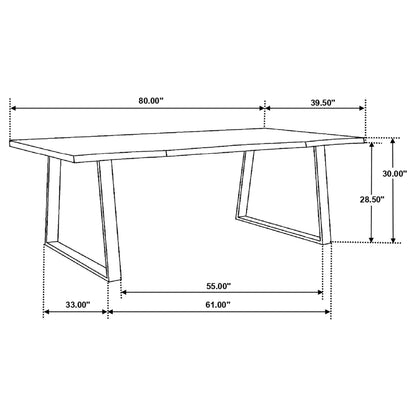 Ditman Live Edge Dining Table Grey Sheesham and Black