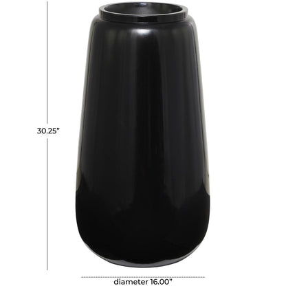 Black Resin Tall Floor Decorative Vase