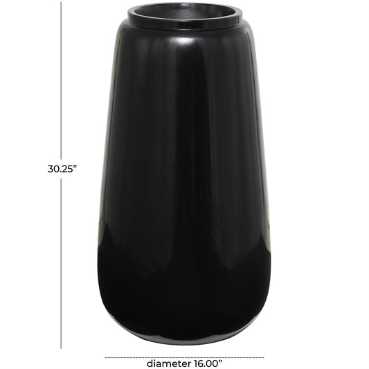 Black Resin Tall Floor Decorative Vase