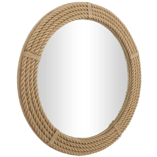 Brown Jute Rope Rope Room Wall Mirror