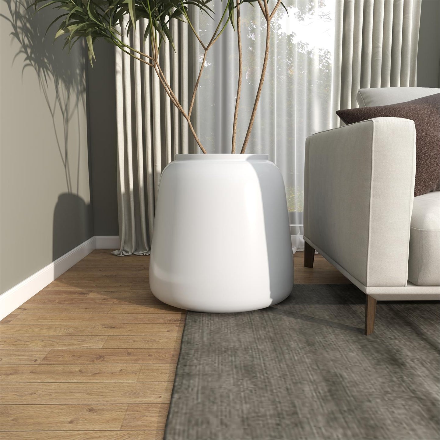 PS WHITE FLOOR VASE