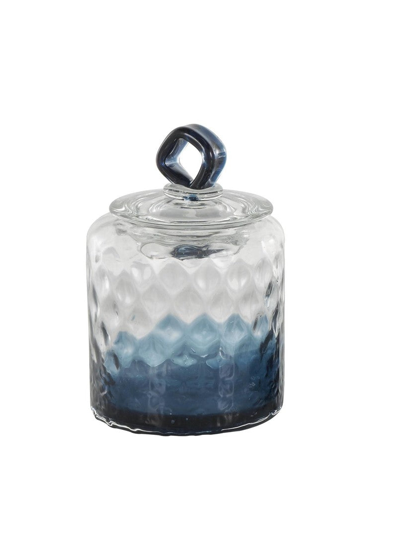 Glass Geometric Faceted Ombre Living Room Decorative Jars with Diamond Knobs