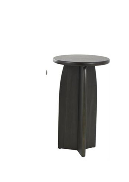 Black Wood Pedestal Side End Accent Table