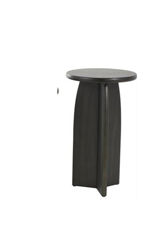 Black Wood Pedestal Side End Accent Table