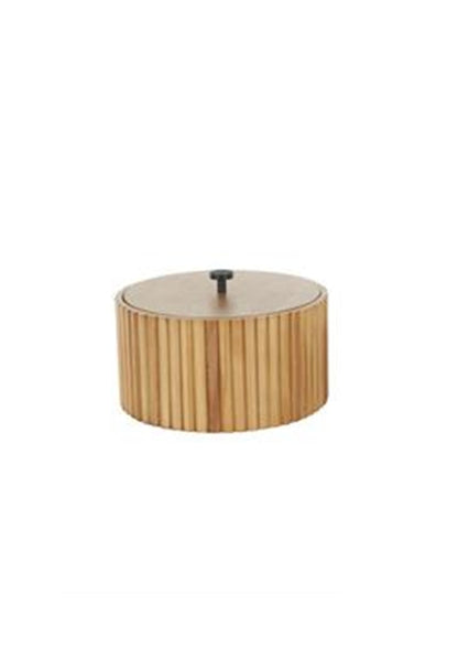 Brown Wooden Handmade Slatted Decorative Box with Lids