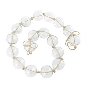 lass Handmade Round Extra Long Frosted Orb Beaded Garland with Tassel with Knotted Jute Rope