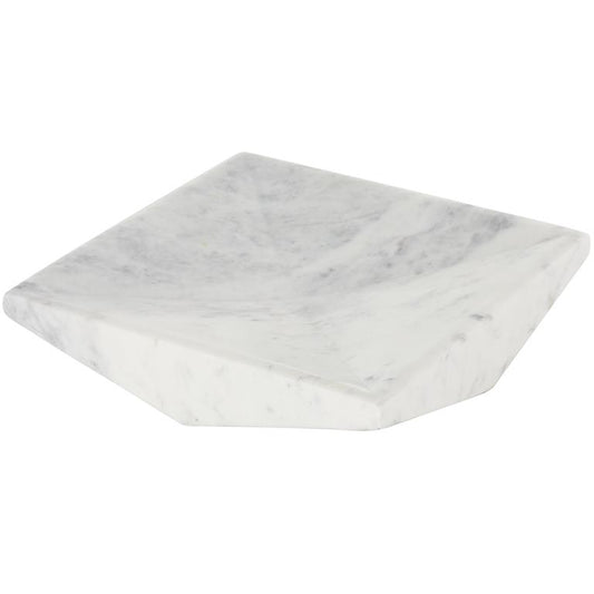 White Marble Geometric Square Living Room Decor Tray