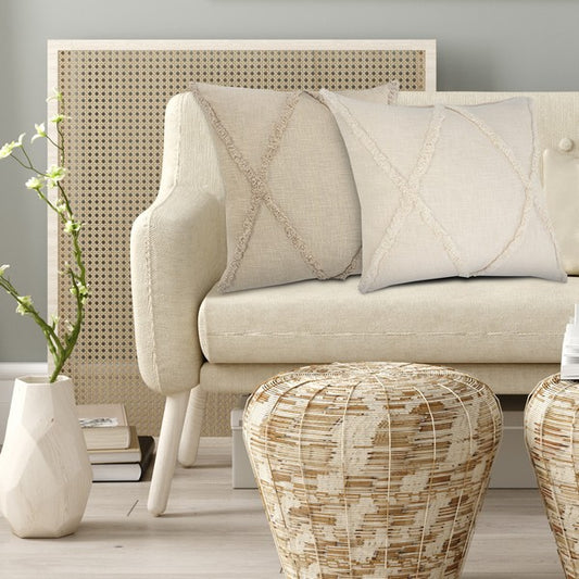 Hand-Woven Cotton Throw Pillow Cover