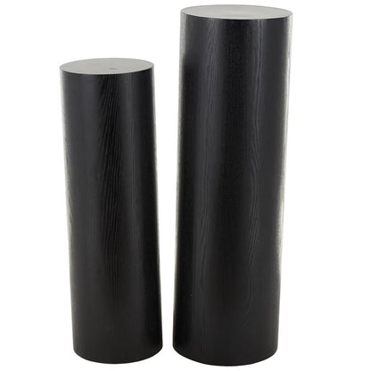 Black Wood Handmade Pedestal Side End Pedestal Table