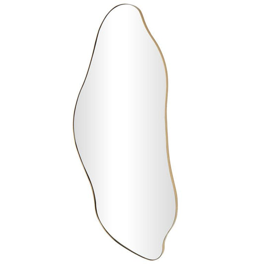 Gold Metal Abstract Wavy Room Wall Mirror