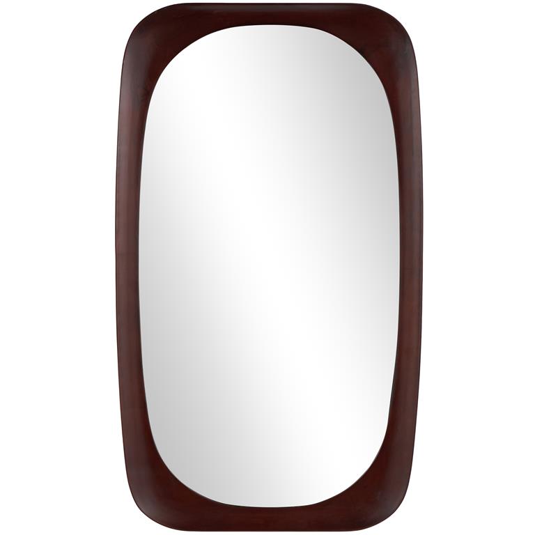 Brown Wood Oval Room Wall Mirror