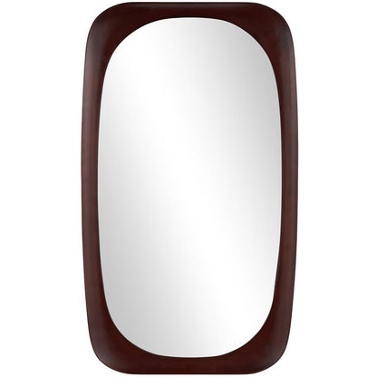 Brown Wood Oval Room Wall Mirror