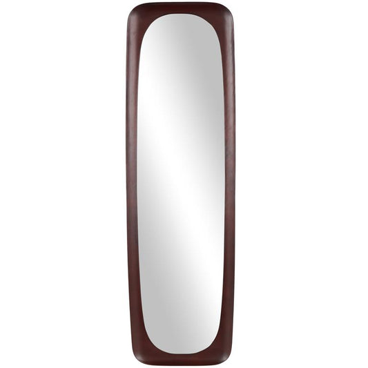 Dark Brown Wood Oval Room Wall Mirro