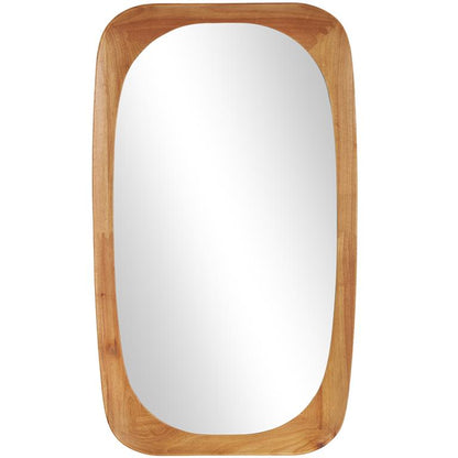 Brown Wood Oval Room Wall Mirror