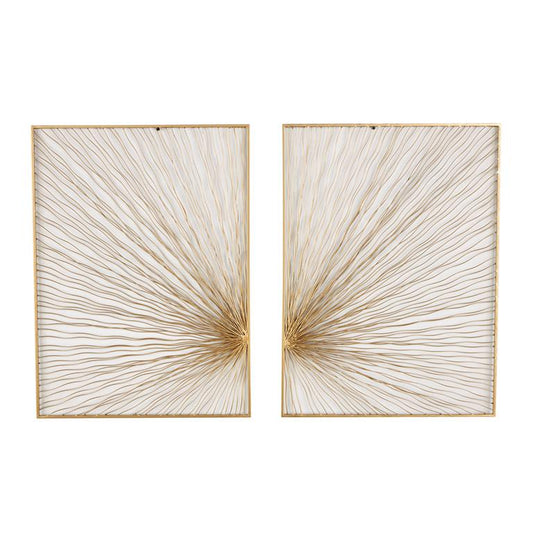 Gold Metal Sunburst Coiled Ribbon Home Wall Decor