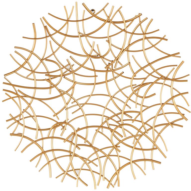 Gold Metal Abstract Overlapping Curved Sticks Home Wall Decor