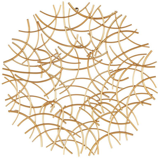 Gold Metal Abstract Overlapping Curved Sticks Home Wall Decor